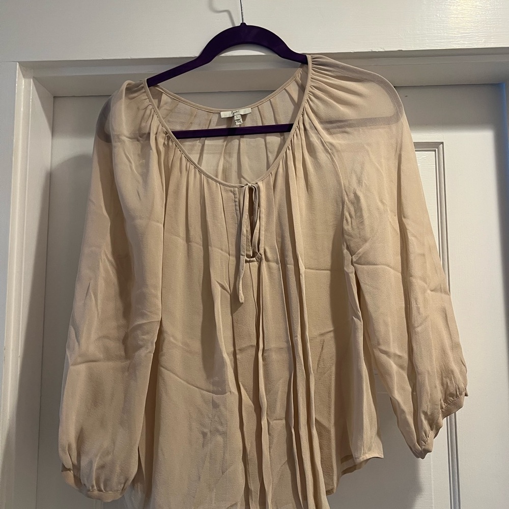 Joie Cream Blouse with Tie Detail
